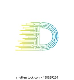 Letter D logo design template,technology,electronics,digital,logotype