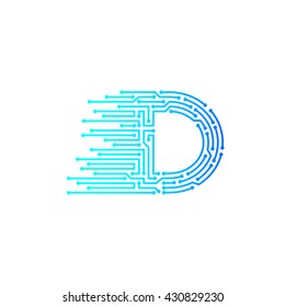 Letter D logo design template,technology,electronics,digital,logotype