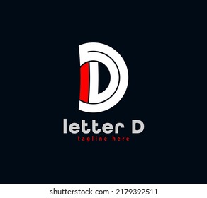 Letter D logo design. Unique special series. Creative minimal design template vector illustration