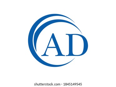 Letter A D Logo Design Vector Template. AD Letter Logo Design