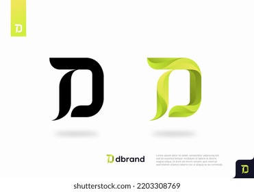 Letter D Logo. D Letter Design Vector with green color