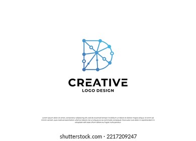 Letter D logo design vector. Initial letters D for logo brand. Creative D sign initial letter.