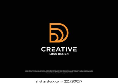 Letter D logo design vector. Initial letters D for logo brand. Creative D sign initial letter.