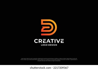 Letter D logo design vector. Initial letters D for logo brand. Creative D sign initial letter.