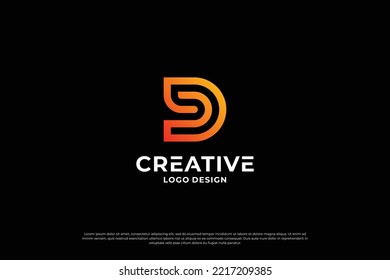 Letter D logo design vector. Initial letters D for logo brand. Creative D sign initial letter.