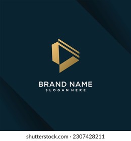 vector de diseño del logotipo de la letra D con un concepto de estilo creativo moderno