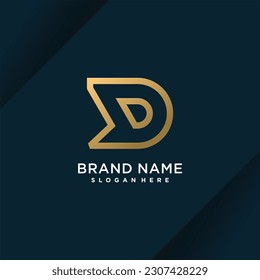vector de diseño del logotipo de la letra D con un concepto de estilo creativo moderno