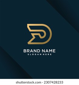 vector de diseño del logotipo de la letra D con un concepto de estilo creativo moderno