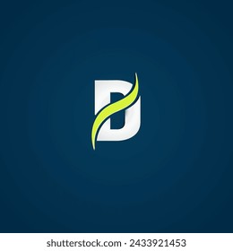 Símbolo abstracto del monograma del vector del diseño del logotipo de la letra D 