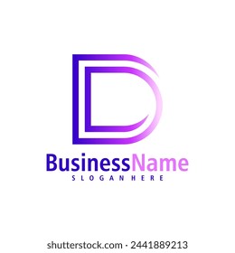 Letter D logo design vector. Creative Initial D logo concepts template
