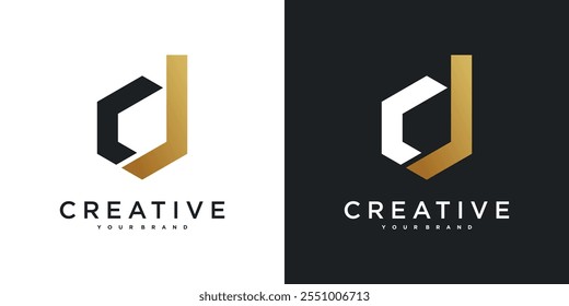 Letter D logo design vector icon with modern concept. Premium Vector