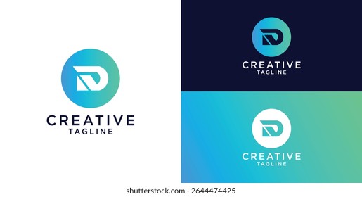 letter D logo design vector