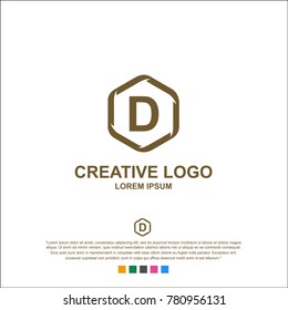 letter d, d logo, d letter design. word type logo.  abstract. The logo comes from a hexagon. vector.