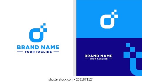 LETTER D LOGO DIGITAL PIXEL EDITABLE