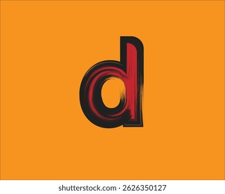 Letra d logotipo desenhado com um pincel