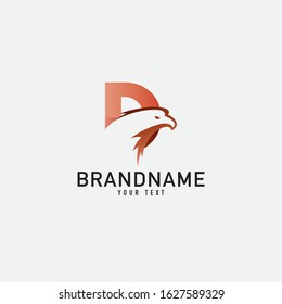 Letter D logo and eagle design combination