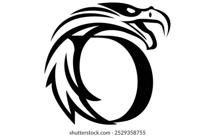  Letter D logo with eagle head in minimalist style