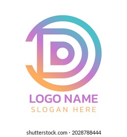 Letter D logo, Elegant, Unique, Beautiful color.