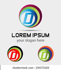 Letter D logo element 
