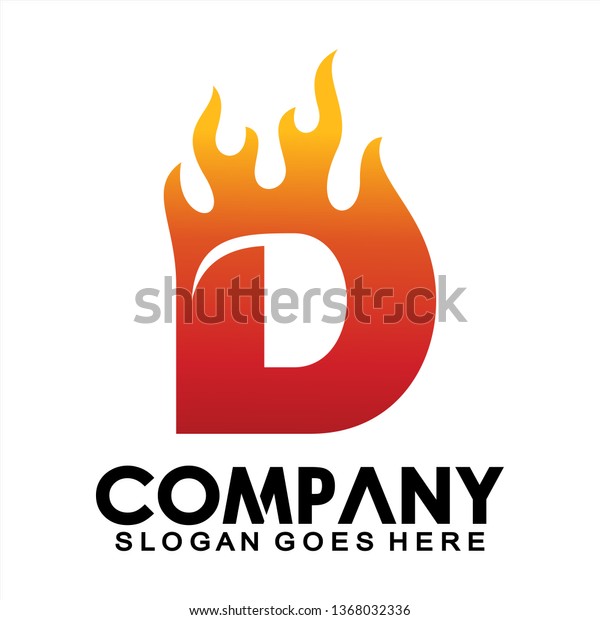 Letter D Logo Fire Flame Shape Stock Vector (Royalty Free) 1368032336 ...