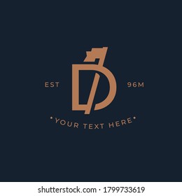 Letter D logo with flag. creative minimal monogram symbol. Universal elegant vector sign design. Premium business logotype. Graphic alphabet symbol for corporate business identity