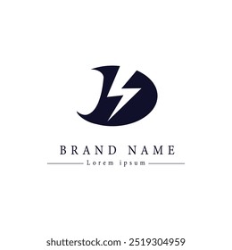 Letter D logo with flash concept 