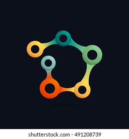 Letter D logo formed by chain. Connection icon. Vector elements for posters, t-shirts and cards. 