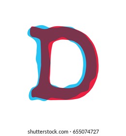 Letter D logo formed by colorful overlay technique. Letter font style vector illustration, vector element for application icon, t-shirt or card, number, counting, count