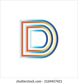 letter D logo with gradient color style