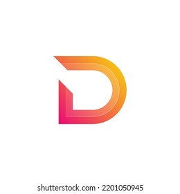 Letter D Logo Gradient Colorful Style for Company Business or Personal Branding
