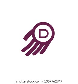 Letter D logo and Hand Logo