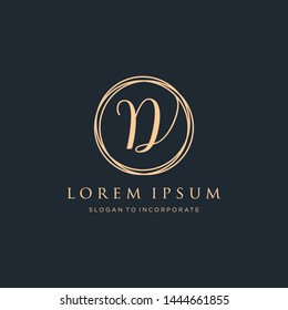 Letter D Logo, handwriting template , circle concept - Vector