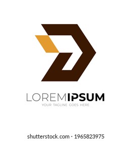 Letter D logo and hexagon design template, simple line logos