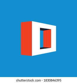 Letter D Logo icon box ID Logo 3D shadow Office Logo 365 ID Logo