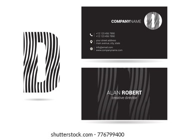 Letter D Logo Icon with Business Card Template Vector.
