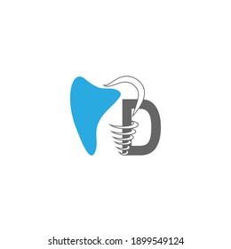 Letter D logo icon with dental design illustration vector 