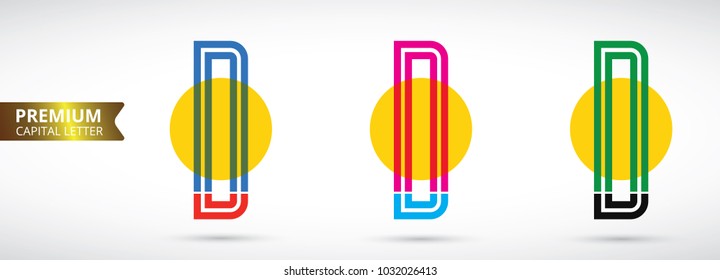 Letter D logo icon design template elements
