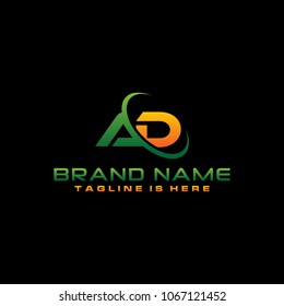 Letter A D logo icon design template elements - vector sign. Business card templates.