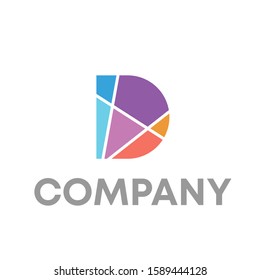 letter d logo icon design template sign