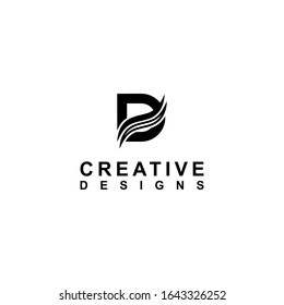 Letter D logo icon design template elements . black and white