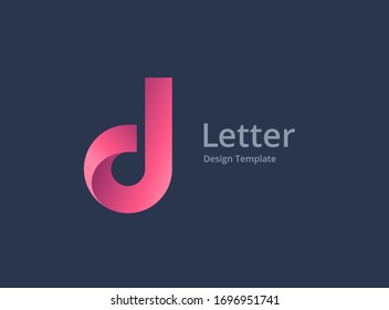 Elementos de plantilla de diseño de icono de logotipo de carta D