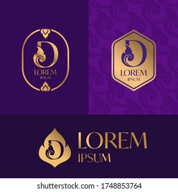 Letter D logo icon design template, Thai Art Style