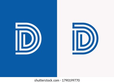Elementos de la plantilla de diseño de iconos del logotipo de la letra D	