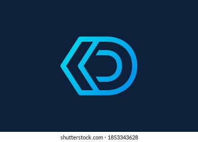 Letter D logo icon design template elements. ui d iconic logo.