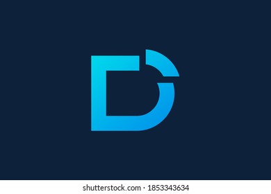 Letter D logo icon design template elements. ui d iconic logo.