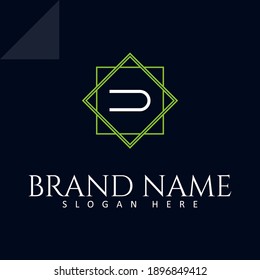Elementos de la plantilla de diseño de iconos del logotipo de la letra D