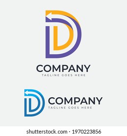 Letter D logo icon Design with arrow 