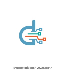 Icono de diseño de logotipo de carta D