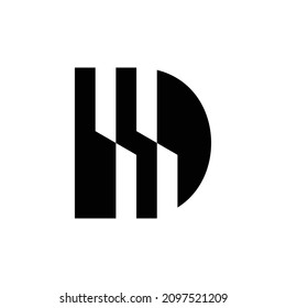Letter D logo. Icon design. Template elements. Geometric abstract logos