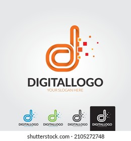 Letter D logo icon design template elements 